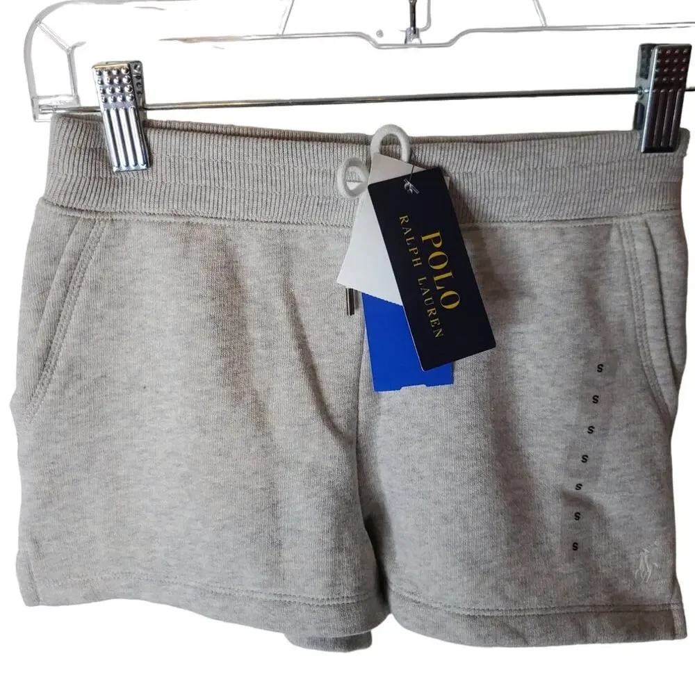 Polo Ralph Lauren Heather Gray Knit Shorts, NWT, Girls Small